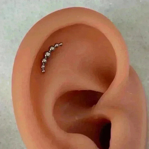 Modest Lu Jewelry - Silver Beaded Arch Cartilage Earring Brand New